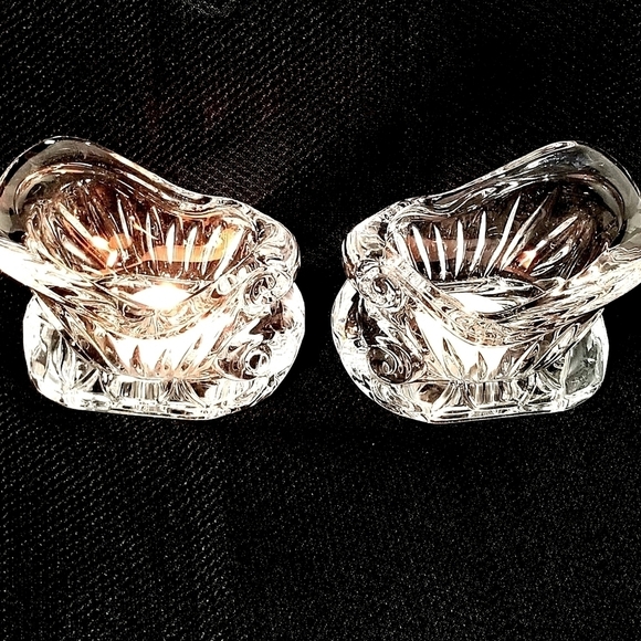 2 Clear Crystal Santa Sleighs - Holiday - Tealight/Votive Candle Holders - Picture 2 of 11